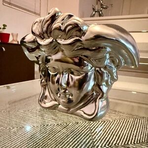 Versace Medusa Grande Vase Silver Finish Decor